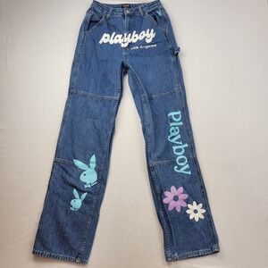 Playboy by PacSun Carpenter Jeans Graphic Bunny Size 26 Straight Leg